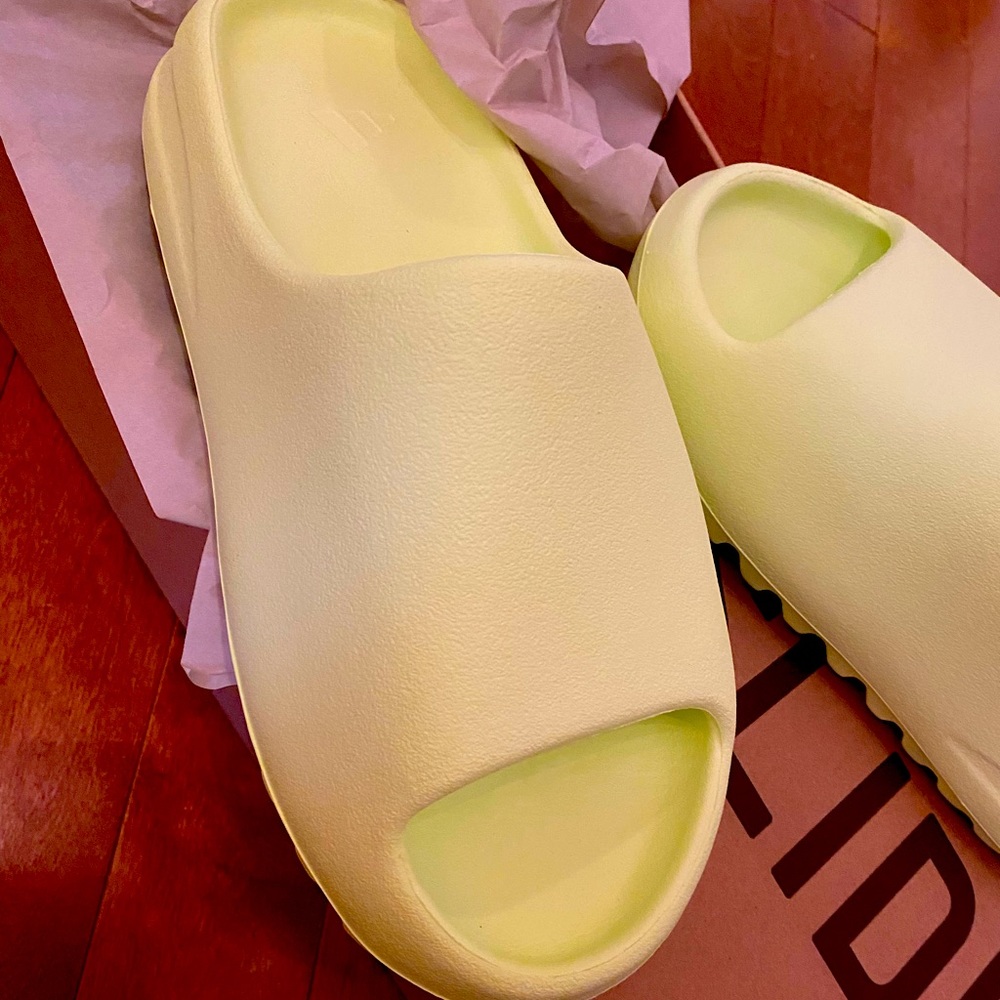 Yeezy slides neon green brand new